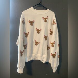 White Bambi sweater size large